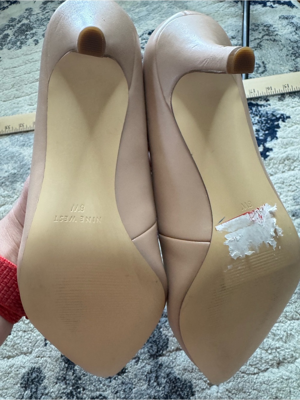 Nine West Blush Pink Pointed-Toe Leather Pumps - Picture 2 of 3